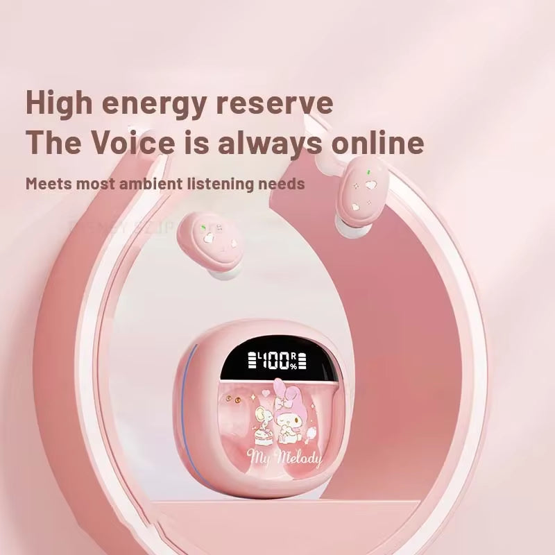 TWS M41 Hello Kitty Wireless Earbuds with Bluetooth 5.4, My Melody Sport HIFI Sound Gaming Headphones, Anime-Inspired Design