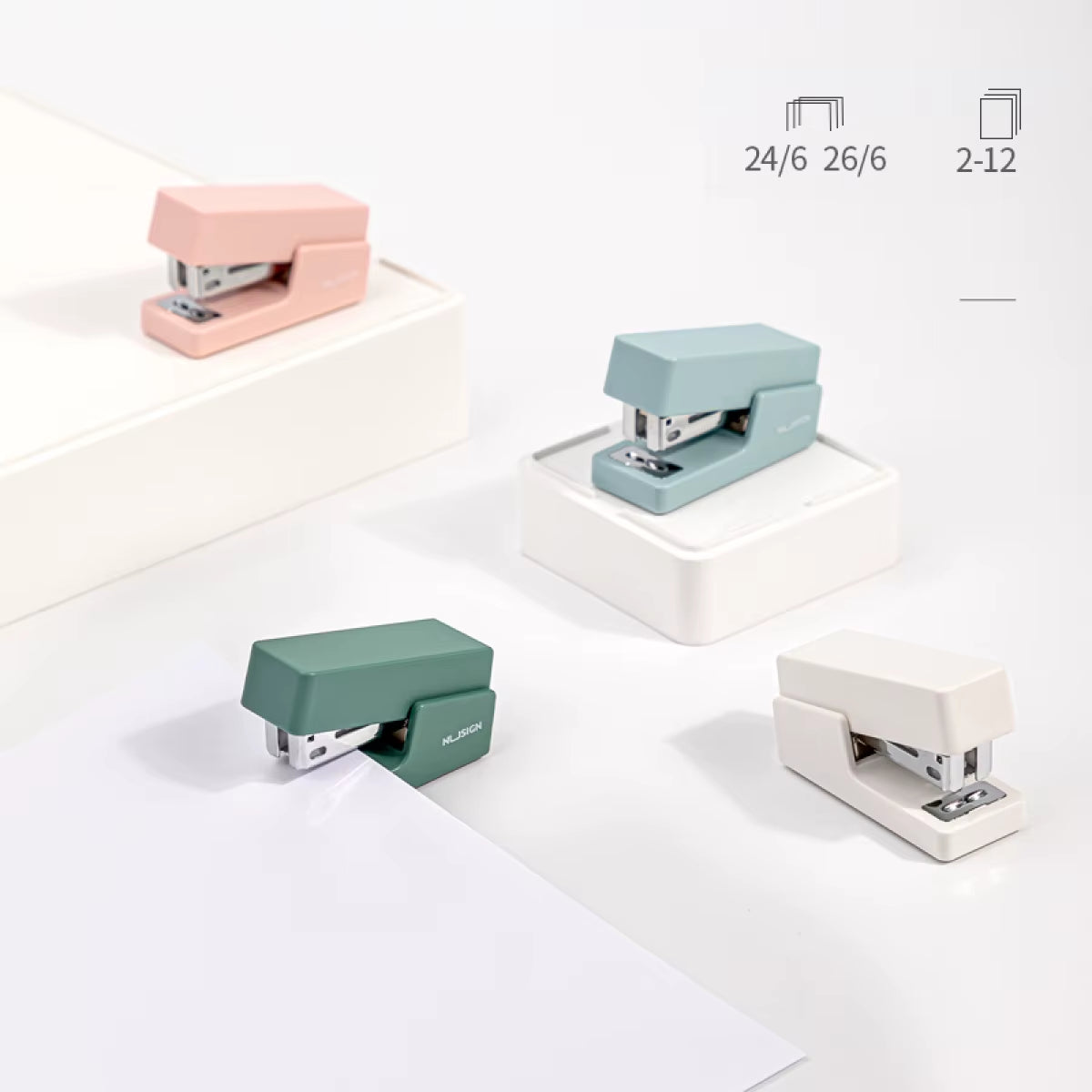 Portable Mini Stapler Set for 24/6 and 26/6 Staples - Stylish Office Supplies for Paper Binding