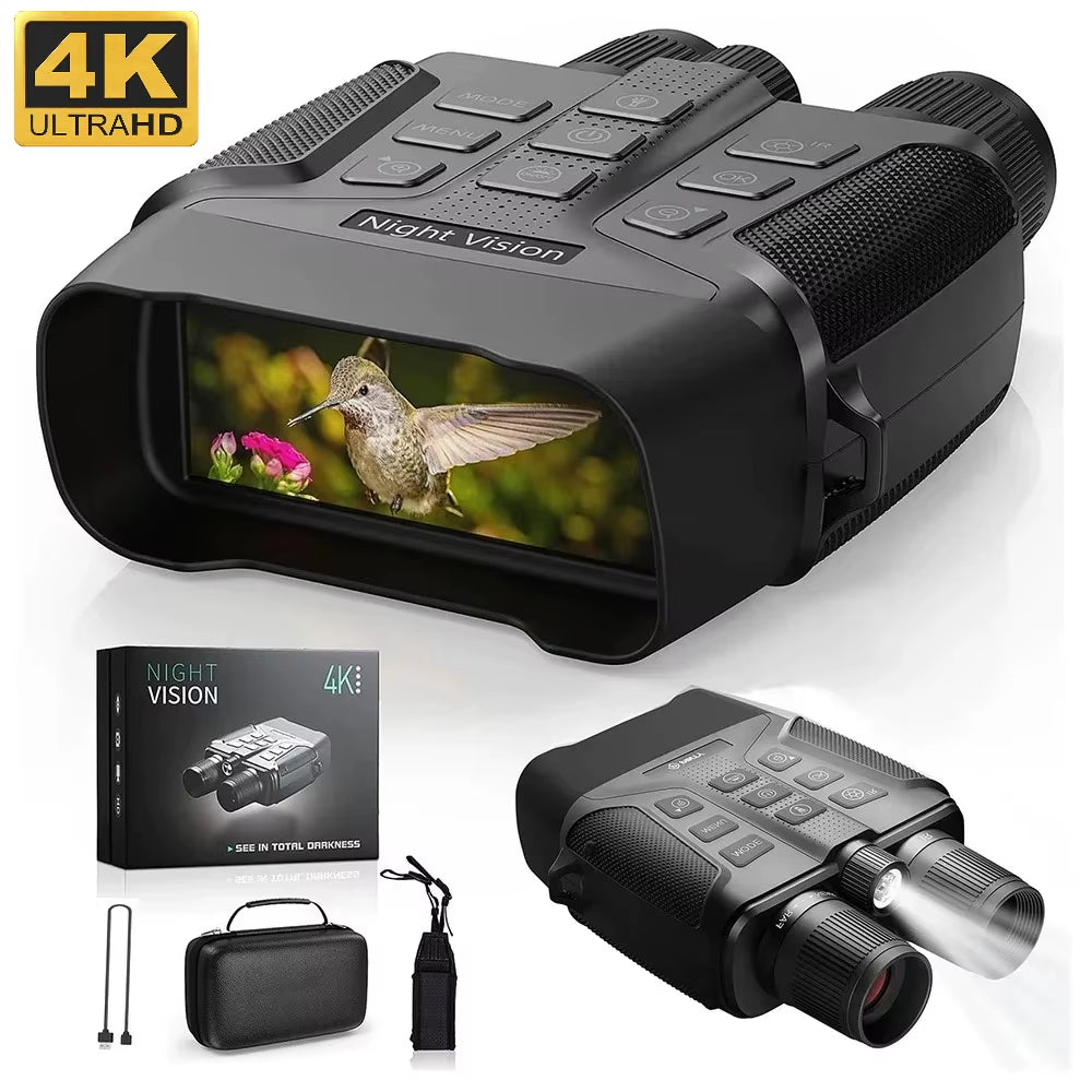600M Night Vision Binoculars with 4K HD Infrared and 8X Digital Zoom for Outdoor Activities such as Bird Watching, Camping, and Hunting