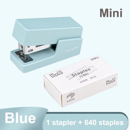 Portable Mini Stapler Set for 24/6 and 26/6 Staples - Stylish Office Supplies for Paper Binding