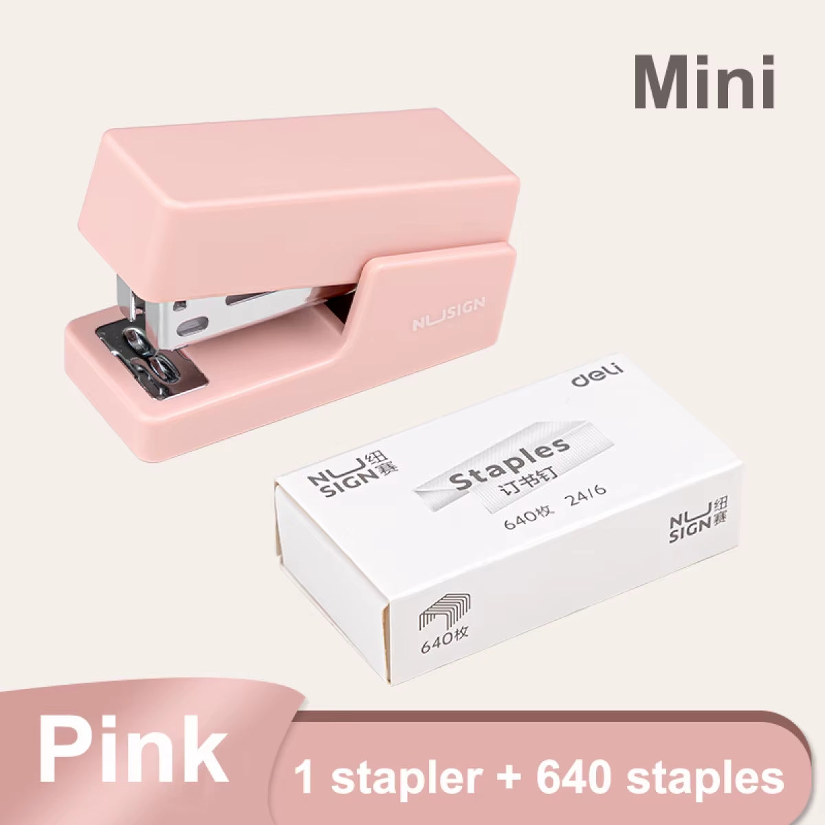 Portable Mini Stapler Set for 24/6 and 26/6 Staples - Stylish Office Supplies for Paper Binding