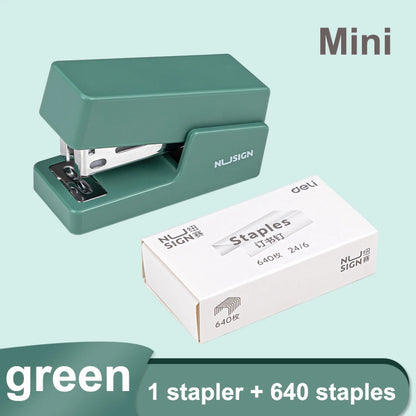 Portable Mini Stapler Set for 24/6 and 26/6 Staples - Stylish Office Supplies for Paper Binding