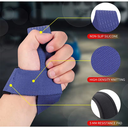 Weightlifting Straps Dropshipping 1 Pair Lifting Wrist Anti-Slip Silicone Strength Training Strap Hand Grips Wrist Support